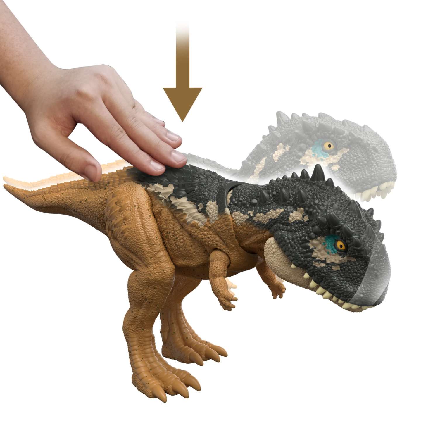 Mattel HDX37 - Jurassic World Roar Strikers Skorpiovenator Dinosaurier Spielzeug