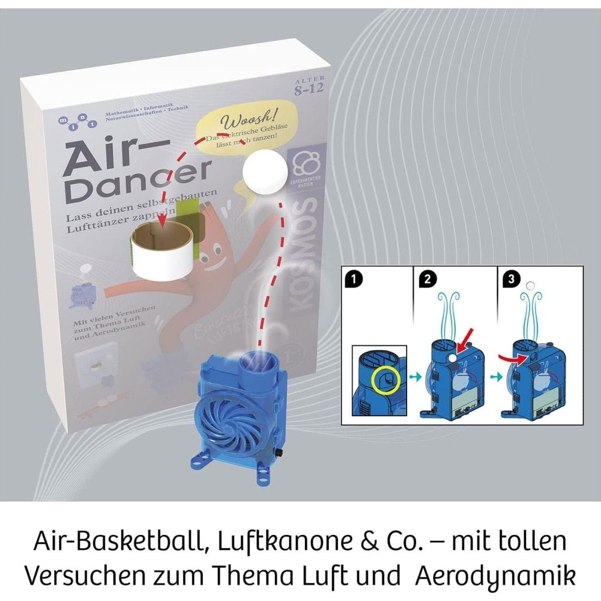 Kosmos - 620882 - Experimentierkasten, Air Dancer, 30 cm, Bausatz Lufttänzer
