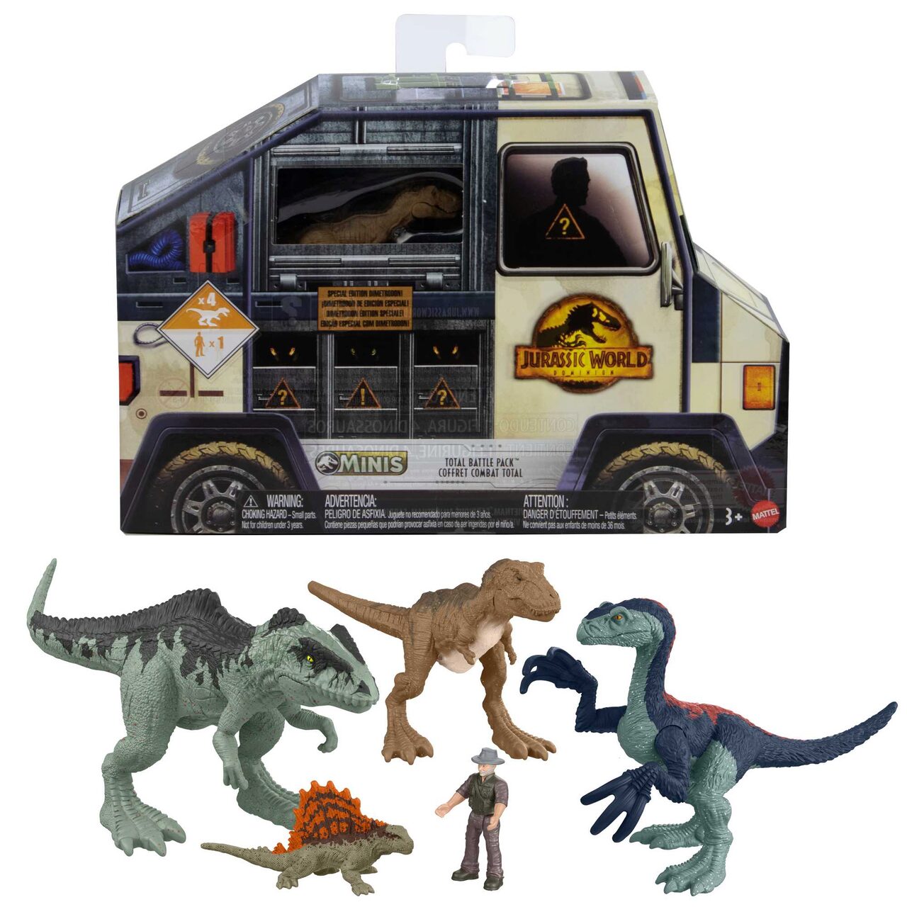 MATTEL - GWP70 -Jurassic World Minis Figuren Multipack mit 5 Minifiguren