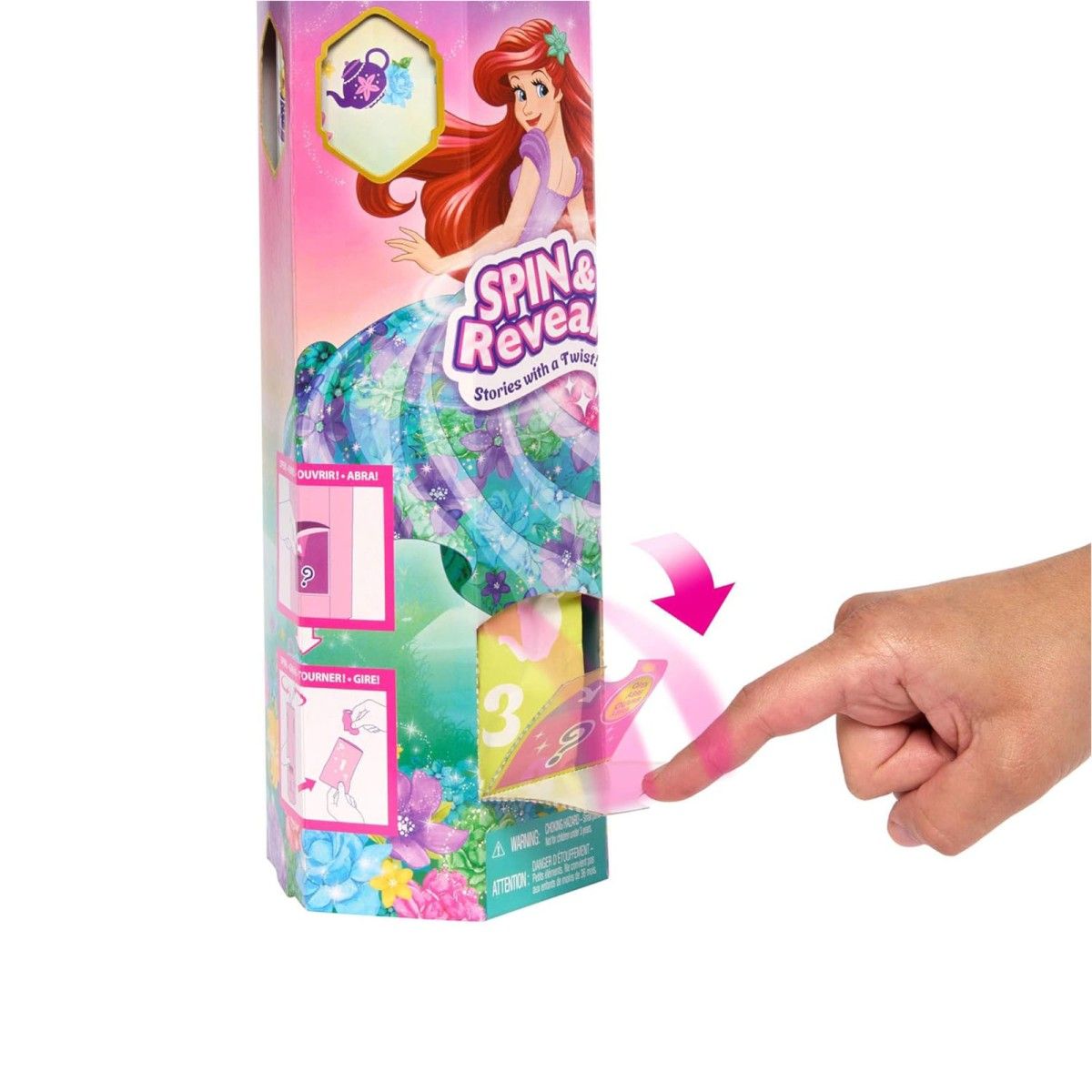 Mattel - HTV88 - Disney Princess - Spin & Reveal - Puppe mit zusätzlichen Überraschungen, Arielle