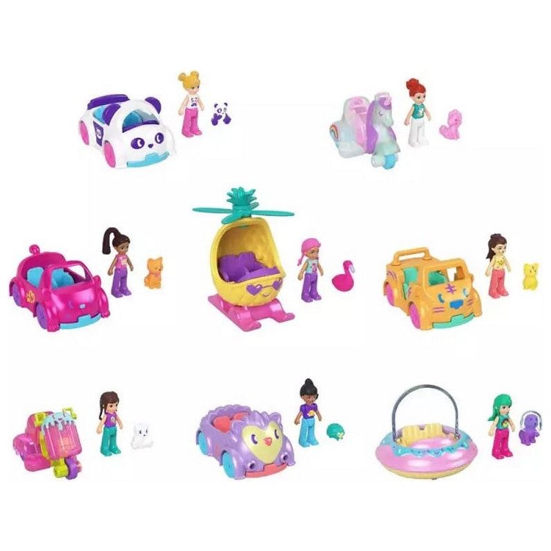 Mattel - HKV55 - Polly Pocket Fahrzeug mit Figur, verschiedene Spielsets zur Auswahl