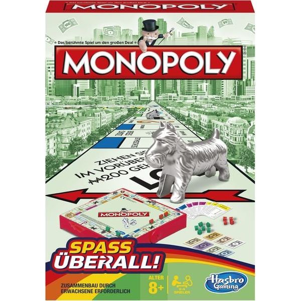 Hasbro - Monopoly - Kompakt Reisespiel, Brettspiel