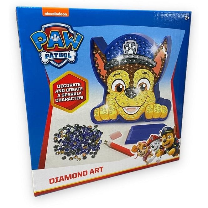 Spin Master - PWP22-5724-1 - Paw Patrol Diamond Art Chase  18x18cm, Bastelset