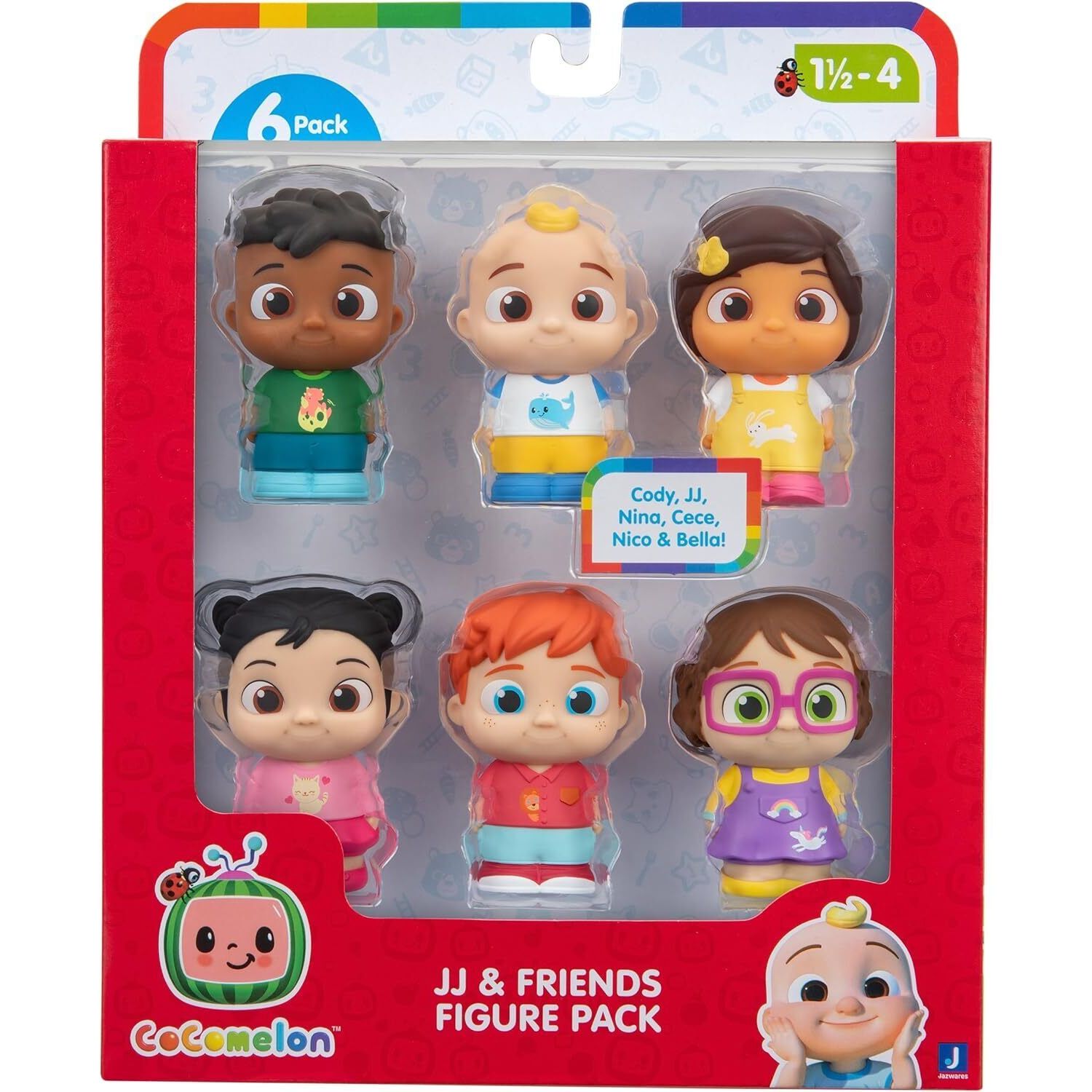 Jazwares - CMW0540 - Cocomelon - Figuren Set, 6er Pack, JJ und Freunde