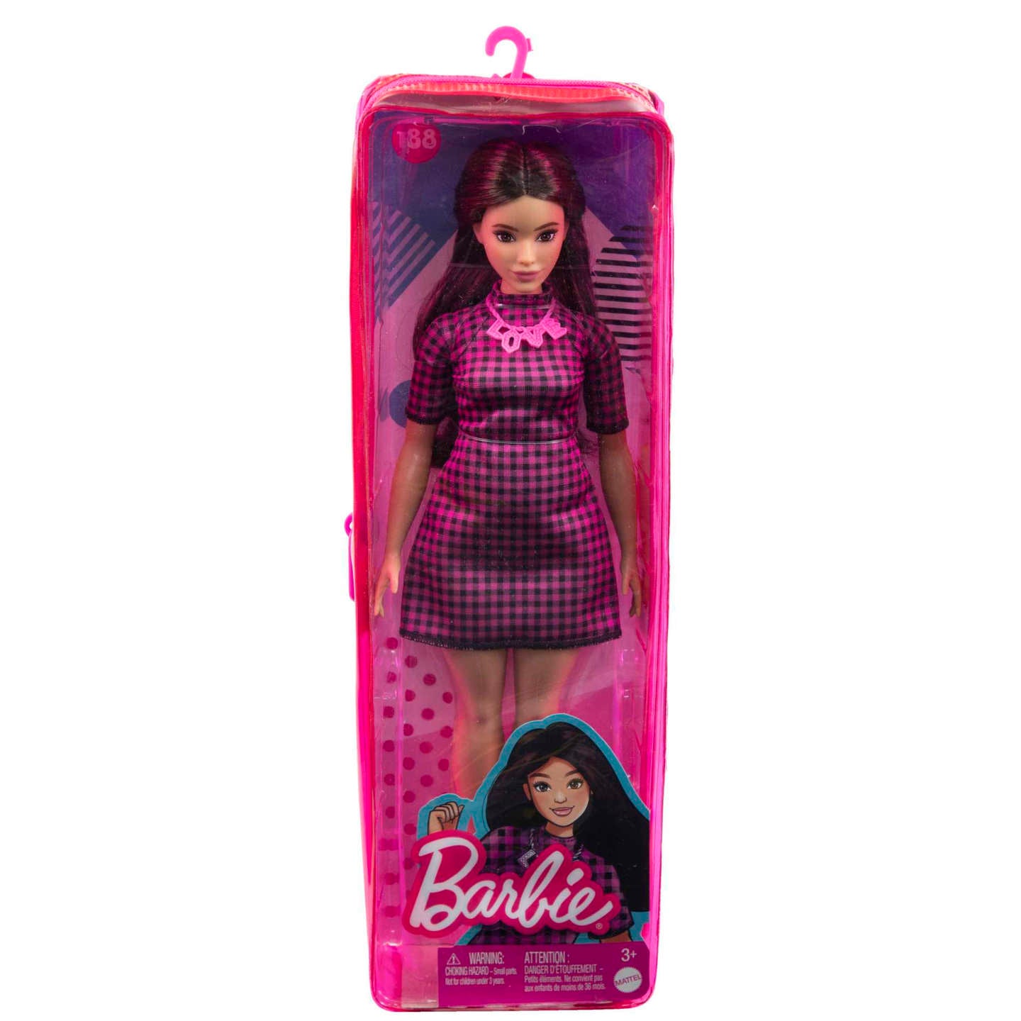 Mattel - Barbie Fashionistas Puppe Im Pink-Schwarz-Karierten Kleid